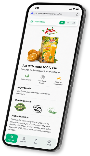 Passeport produit digital sur téléphone